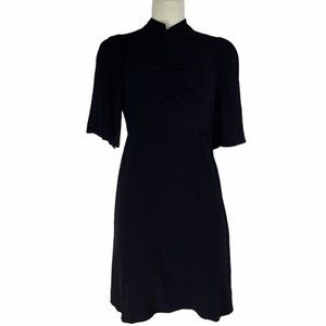 Free People Be My Baby Black Mock Neck Ruched Boho